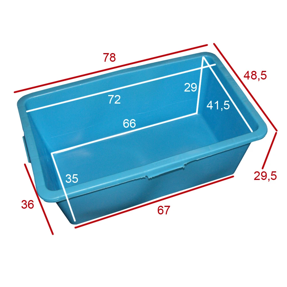 Rechthoek Kuip 90 Liter Blauw L.79 X B.48 X H.30 Cm 2 Rechthoek Kuip 90 Liter Blauw L.79 X B.48 X H.30 Cm - Afbeelding 2