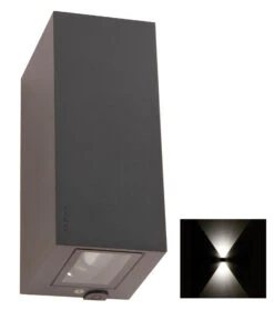 Franssen Gevelarmatuur Up/down Light Rechthoek 2x 7w