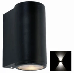 Franssen Franssen Robuuste Gevelspot Mandal Up/down Rond Zwart - 12V