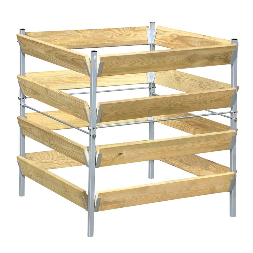 Compostbak Hout/metaal 90 Cm 1 Compostbak Hout/metaal 90 Cm